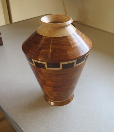 This Mulwa Ash and Panga segmented vessel won a turning of the month certificate for Chris Withall